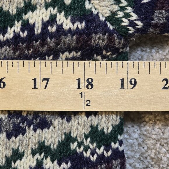 Cambridge VTG Fair Isle Sweater Ragg Wool Full Zip Lined Jacket USA Made Women L - Picture 5 of 12